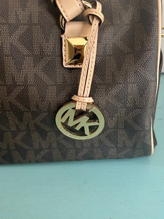 Michael Kors Grayson Monogram Leather Boston Bag Purse Matching Jet Set Wallet - Picture 4 of 16